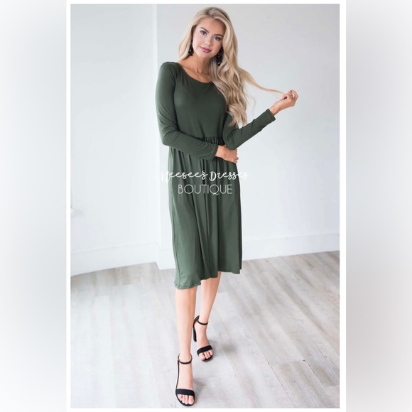 Olive Green Colored Brendall Dress - Picture 3 of 7